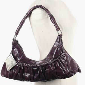 NWT HOBO Int'l Gorgeous Deep Purple Ruched Leather Shoulder Bag